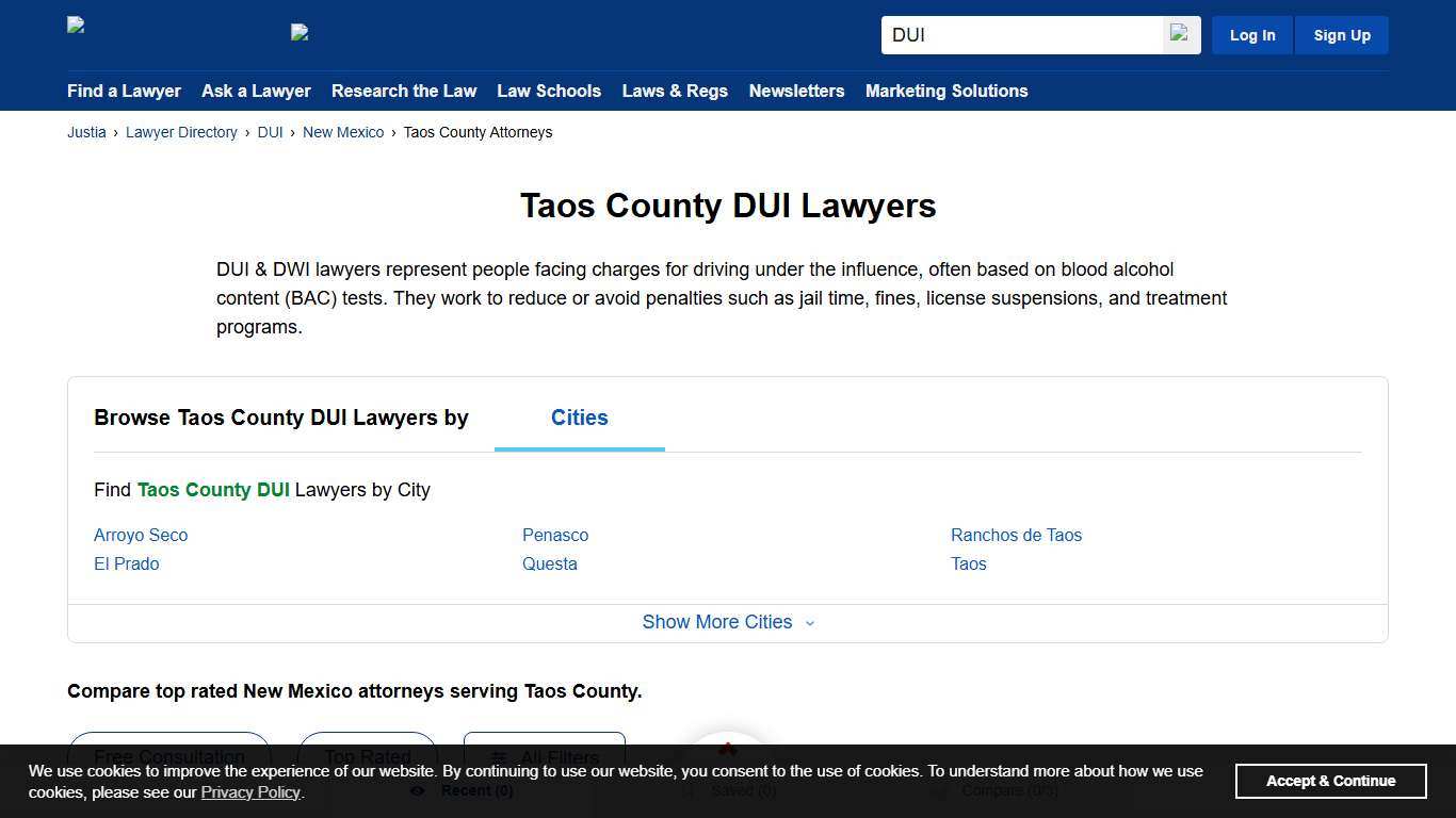 Best DUI Lawyers in Taos County, NM Justia Lawyer Directory